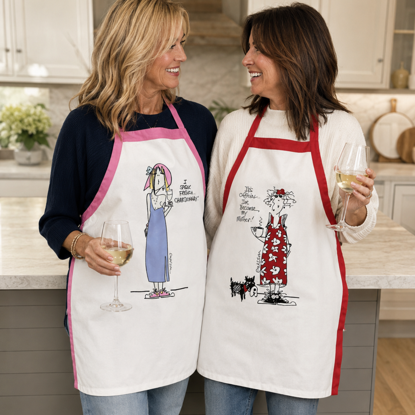 "I Speak French ...Chardonnay" Humorous Cooking Apron