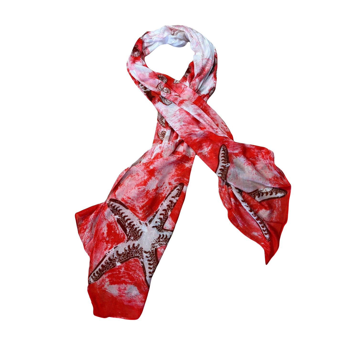 Coral Beach Watercolor Scarf