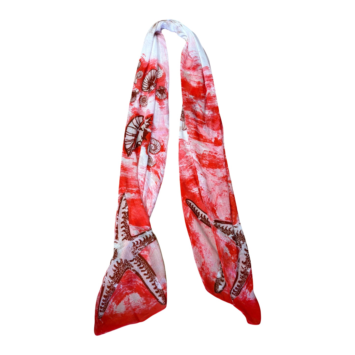Coral Beach Watercolor Scarf