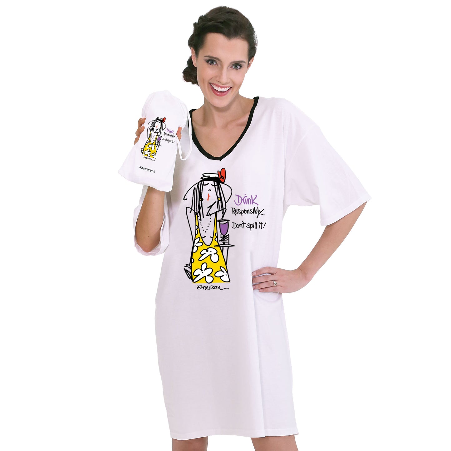 "Drink Responsibly... Don't Spill It!" Nightshirt in a Bag