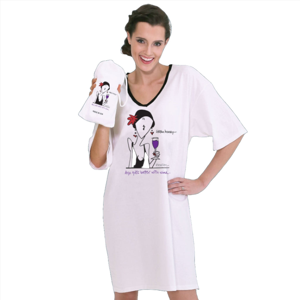 "Age gets better with wine"  NightShirt In A Bag