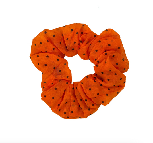 Orange/Black Vanessa Polka Dot Scrunchy