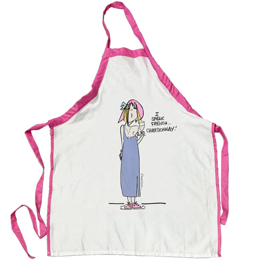 "I Speak French ...Chardonnay" Humorous Cooking Apron