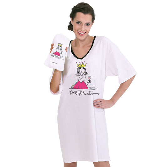"Wine Princess"  Nightshirt In Bag