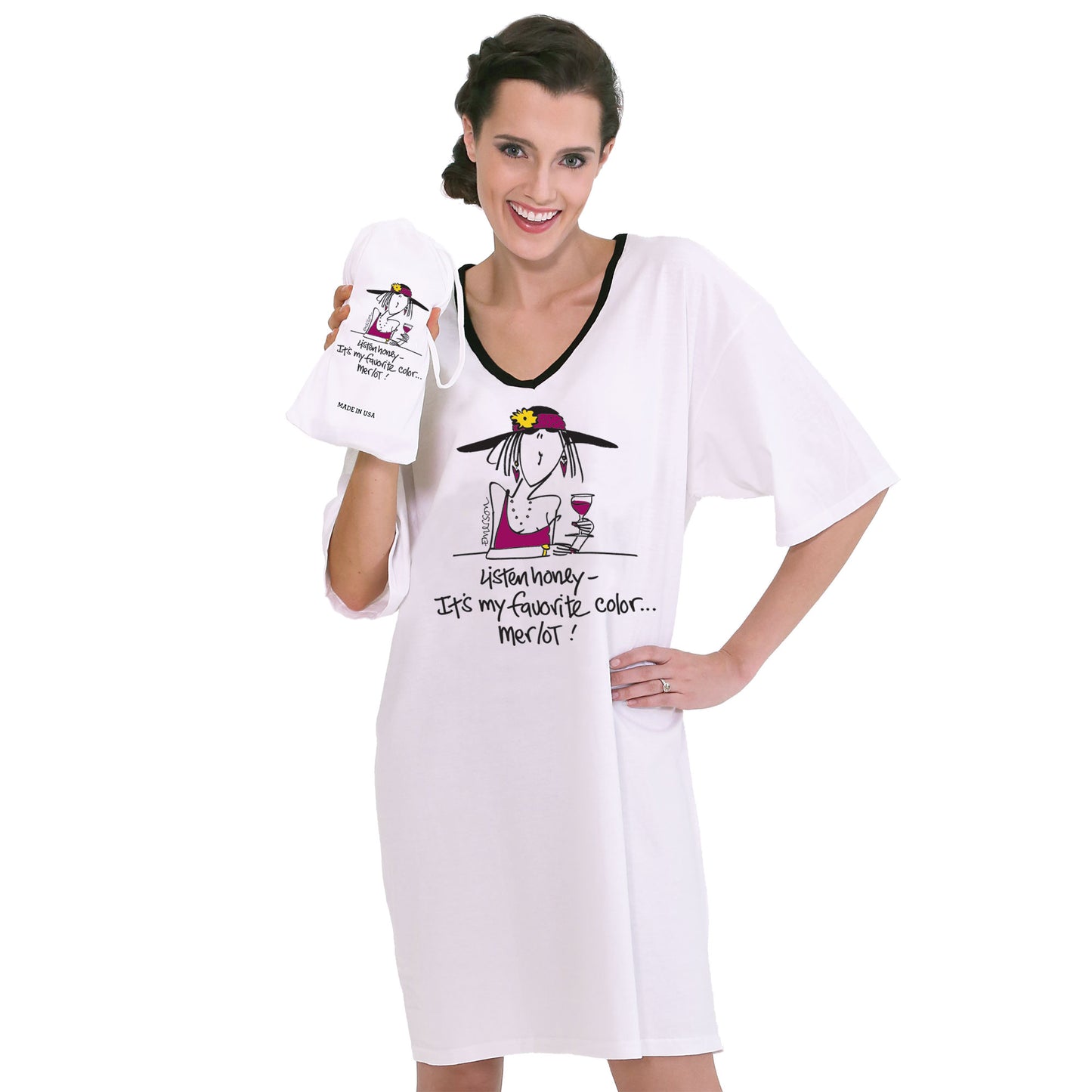 Listen Honey, It's My Favorite Color... Merlot!, Nightshirt in a Bag
