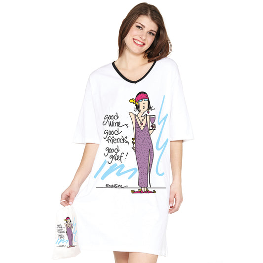 Good Wine, Good Friends, Good Grief,  Nightshirt In A Bag