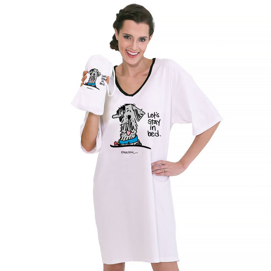 "Let's Stay In Bed"  Nightshirt in a Bag