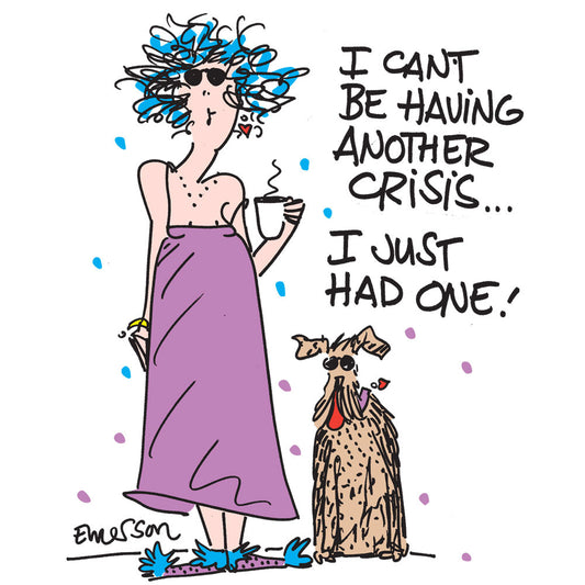 "I can't be having another crisis, I just had one"  Nightshirt In Bag