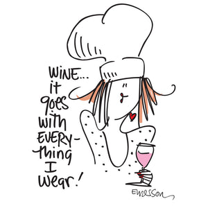 "Wine, it goes with everyhting I wear"  Nightshirt In Bag
