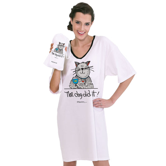 "The Dog Did It"  Nightshirt In A Bag