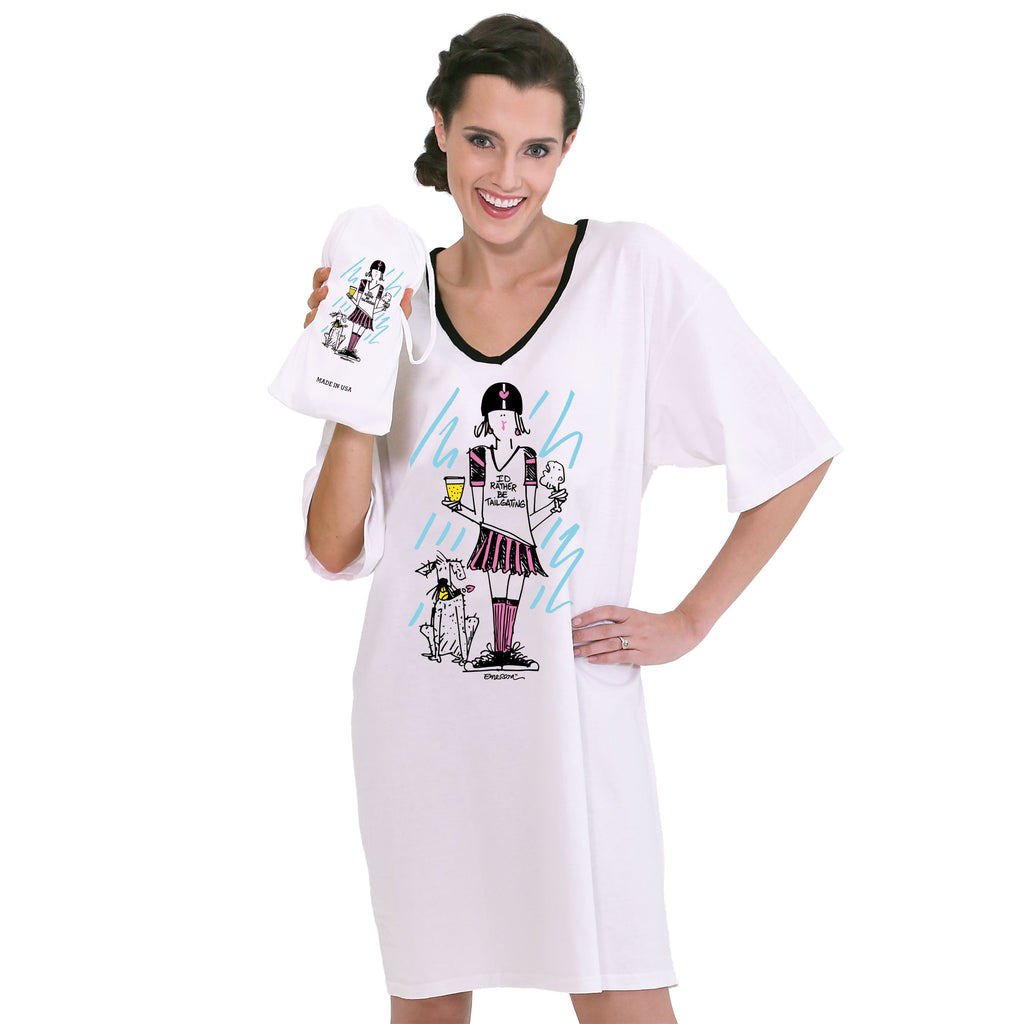 "I'd Rather be Tailgating"  Nightshirt in a Bag